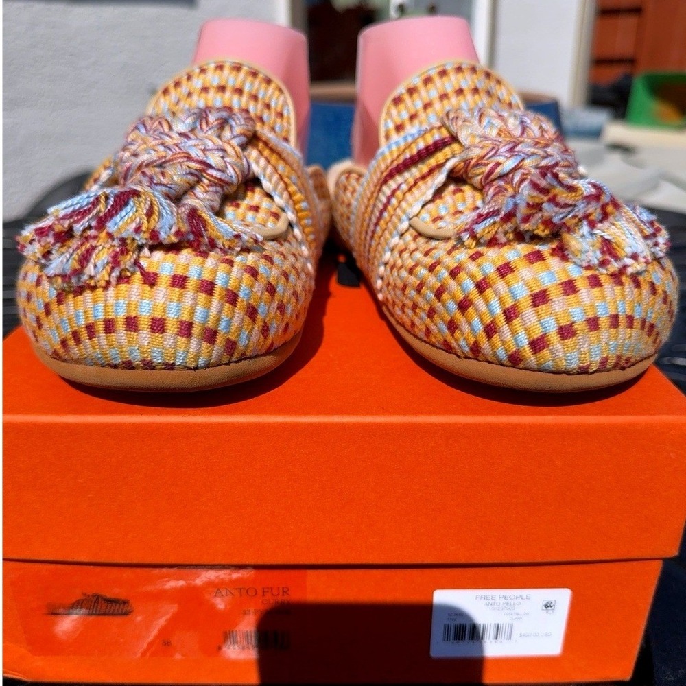 Free People Anto Pello Shearling Mule EU 38 US 8 Spain Artisan Woven Tassel $490